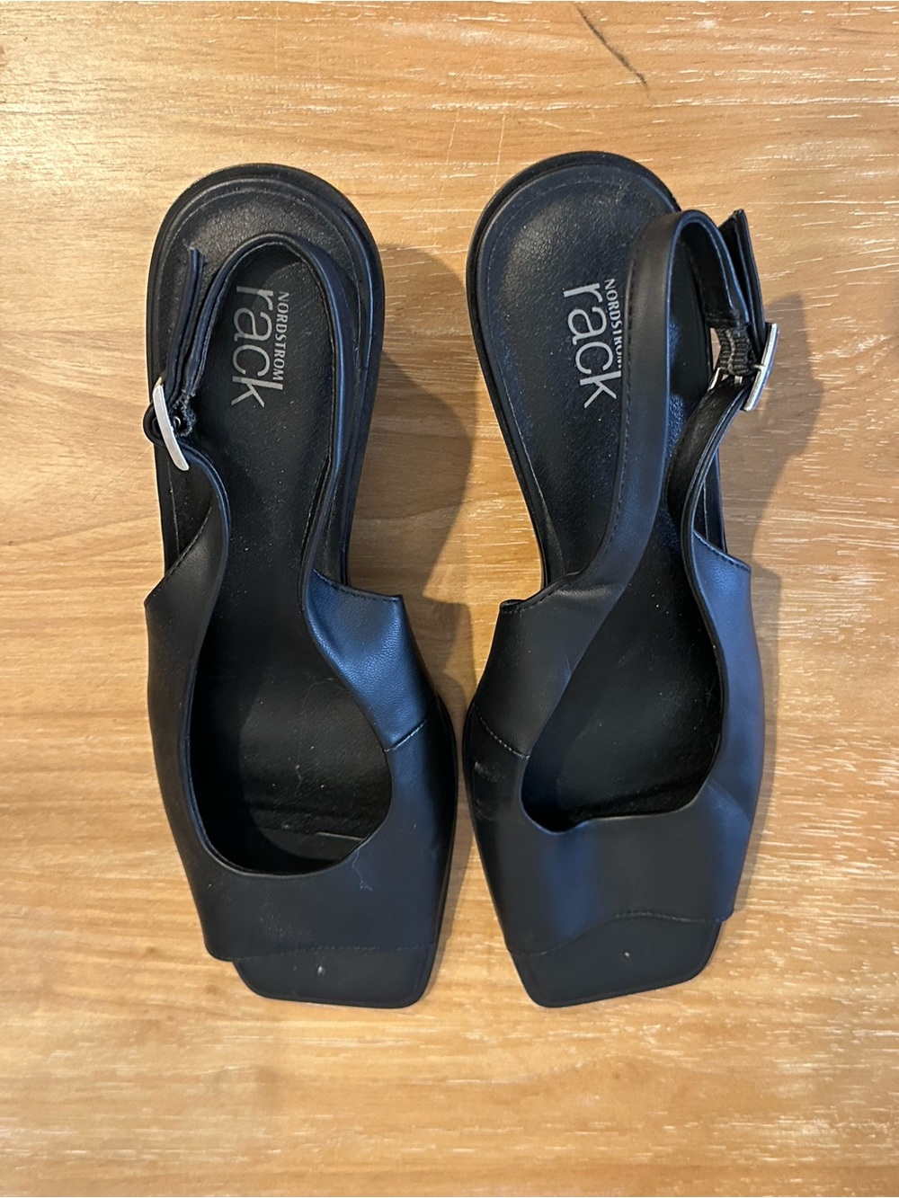 Rack Collection Black Slingback Wedge Flats - Picture 4 of 4